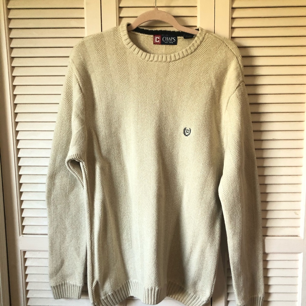 Chaps men’s light tan sweater | size L